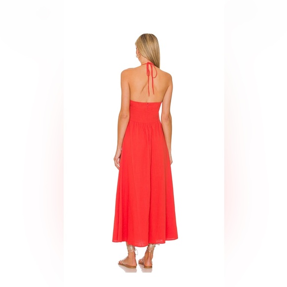 Red linen dress with cut out (revolve) - XS - Picture 3 of 3